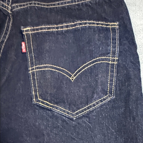 Levi's Navy Blue Denim Cutoff Shorts with Back Pocket Stitching - Picture 3 of 9